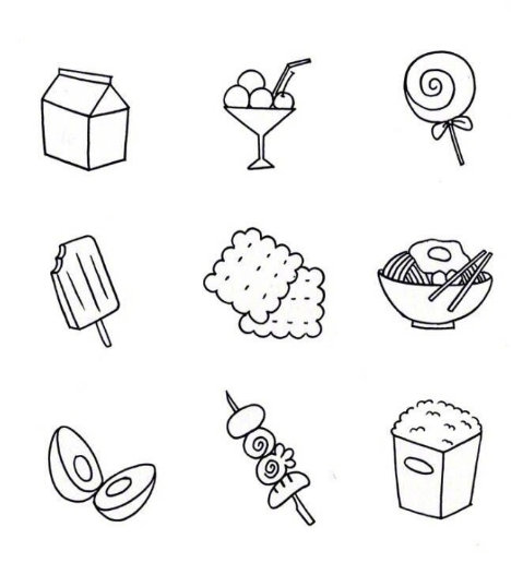 巴士日記 | 超實(shí)用手帳素材 日用百貨與食物簡(jiǎn)筆畫大全